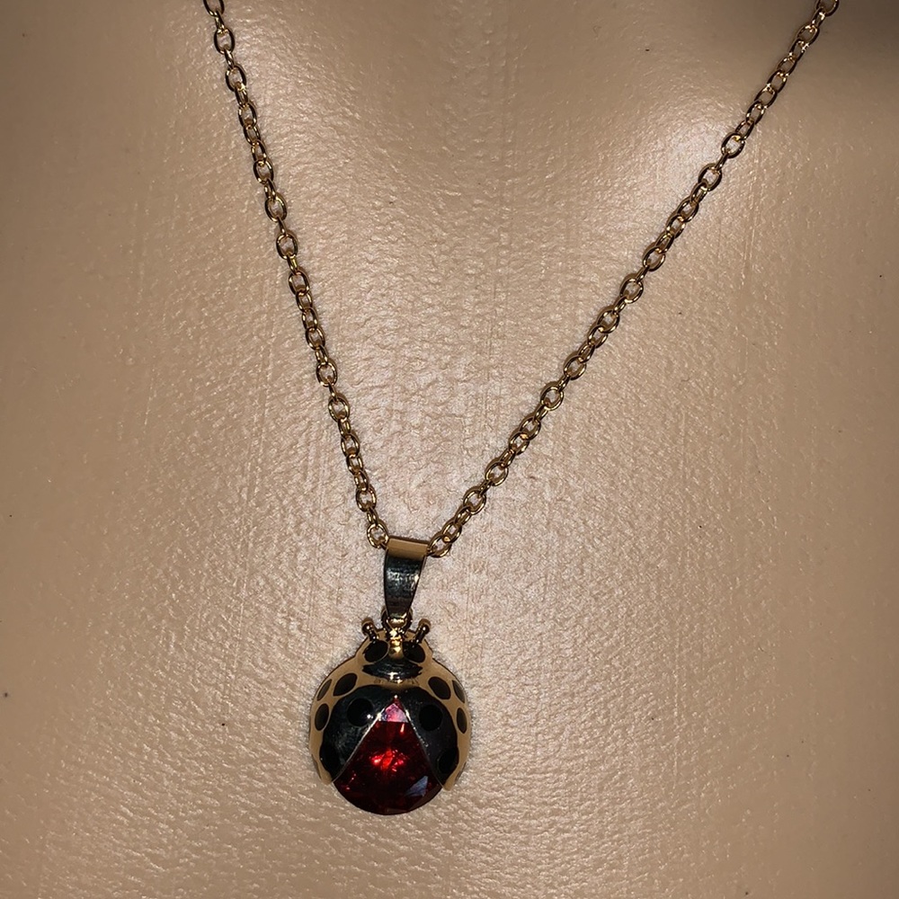 Ladybug Crystal Necklace - Picture 5 of 9